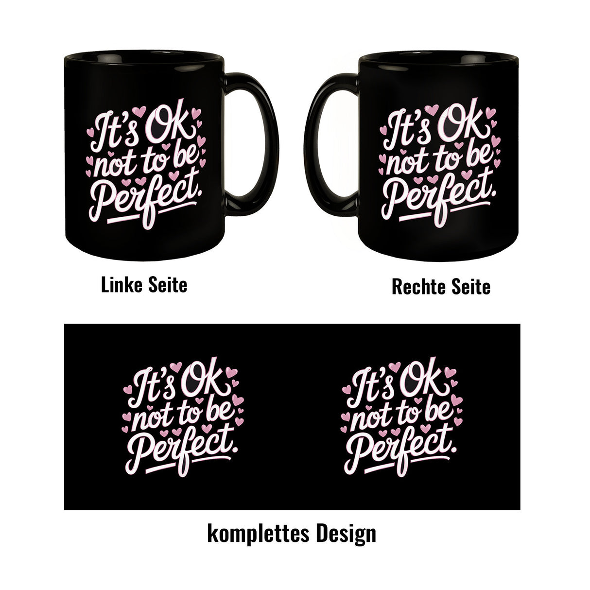 It's ok not to be perfect Tasse für Motivation