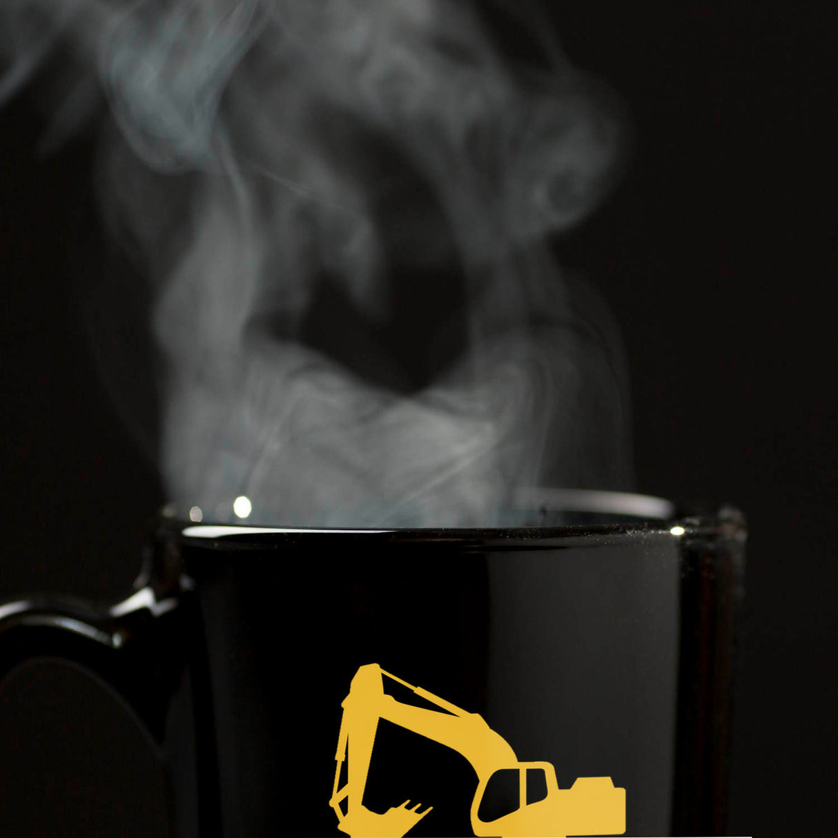 YOUR HOLE IS MY GOAL Tasse mit gelbem Bagger