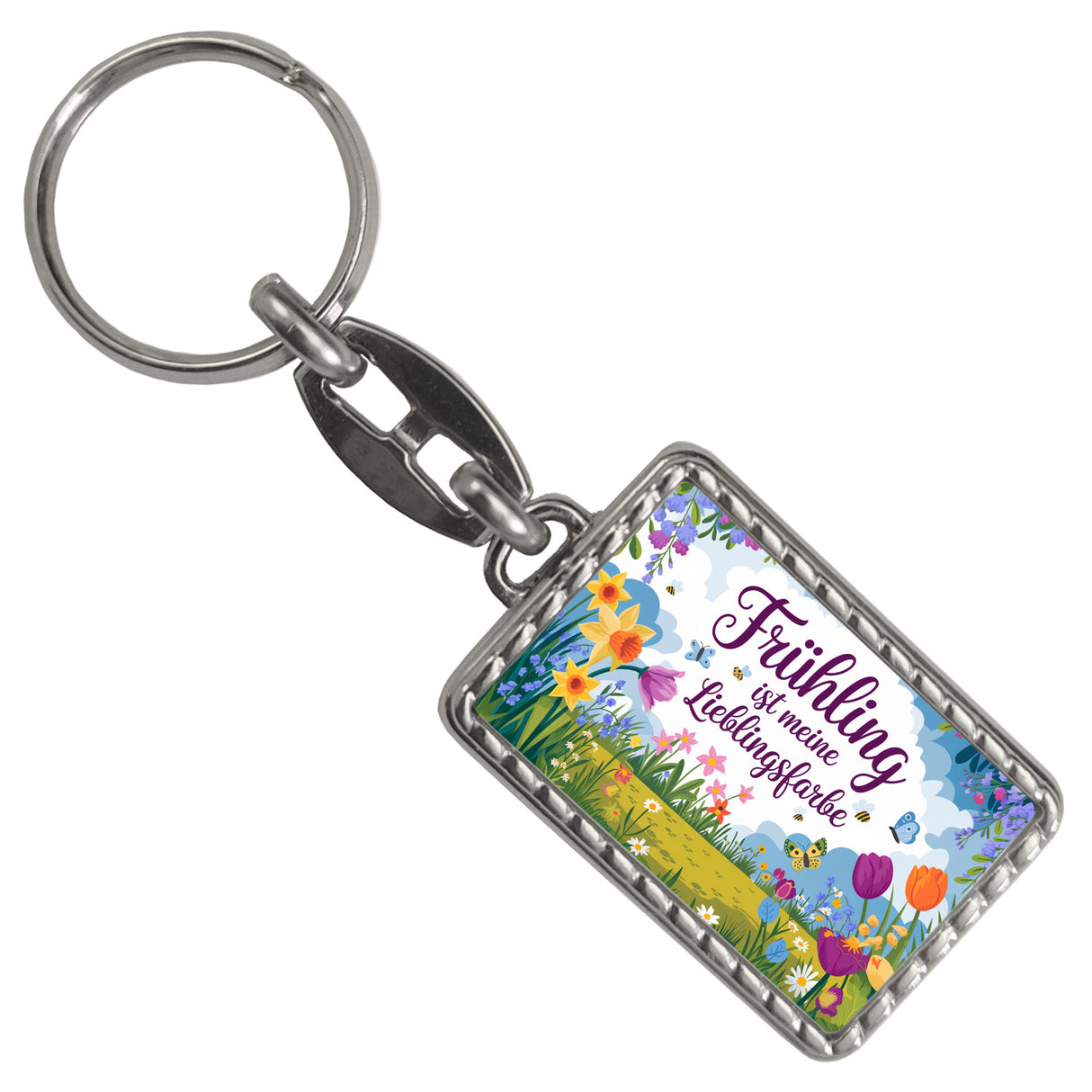 Frühlingswiese Schlüsselanhänger - Frühling ist meine Lieblingsfarbe