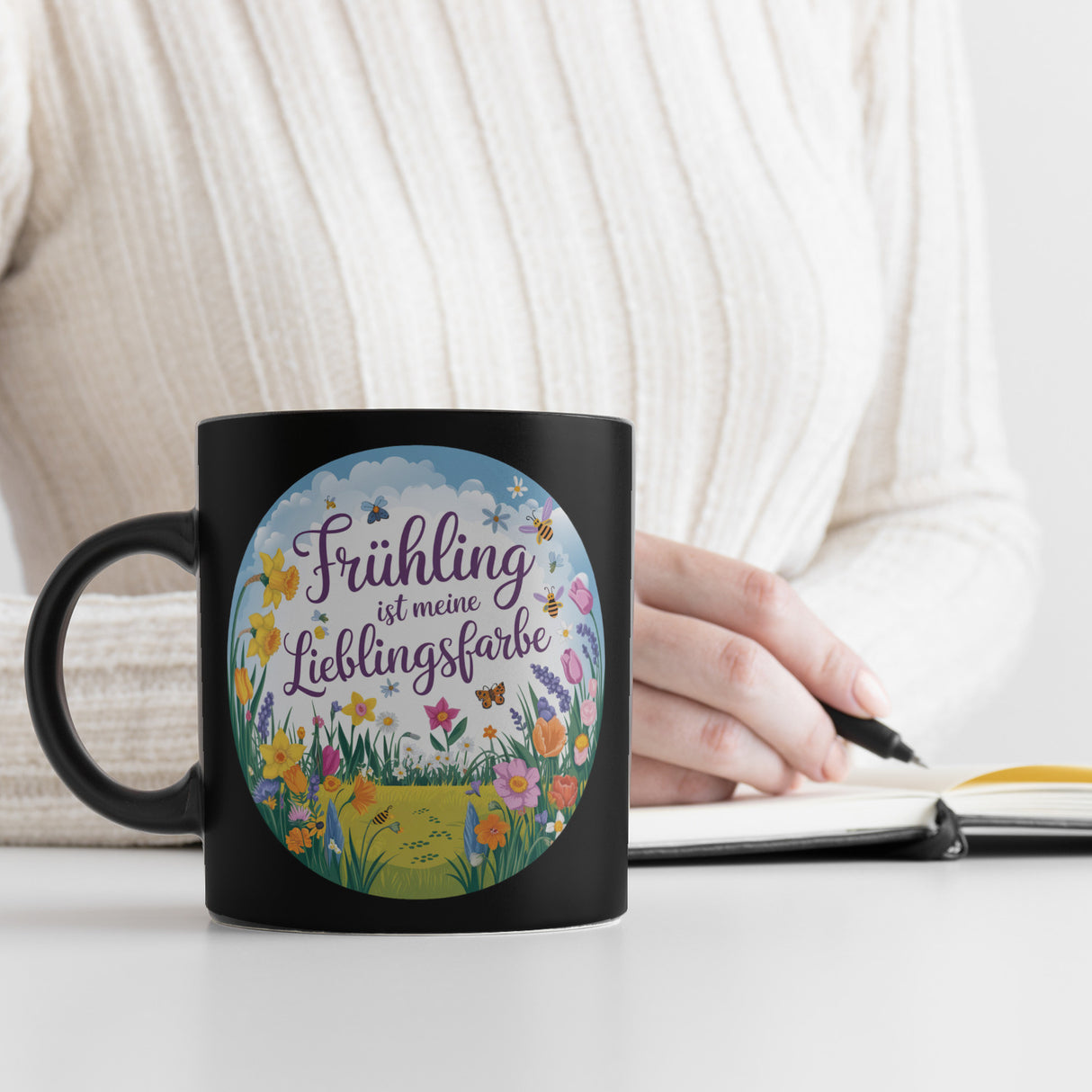 Frühlingswiese Tasse - Frühling ist meine Lieblingsfarbe