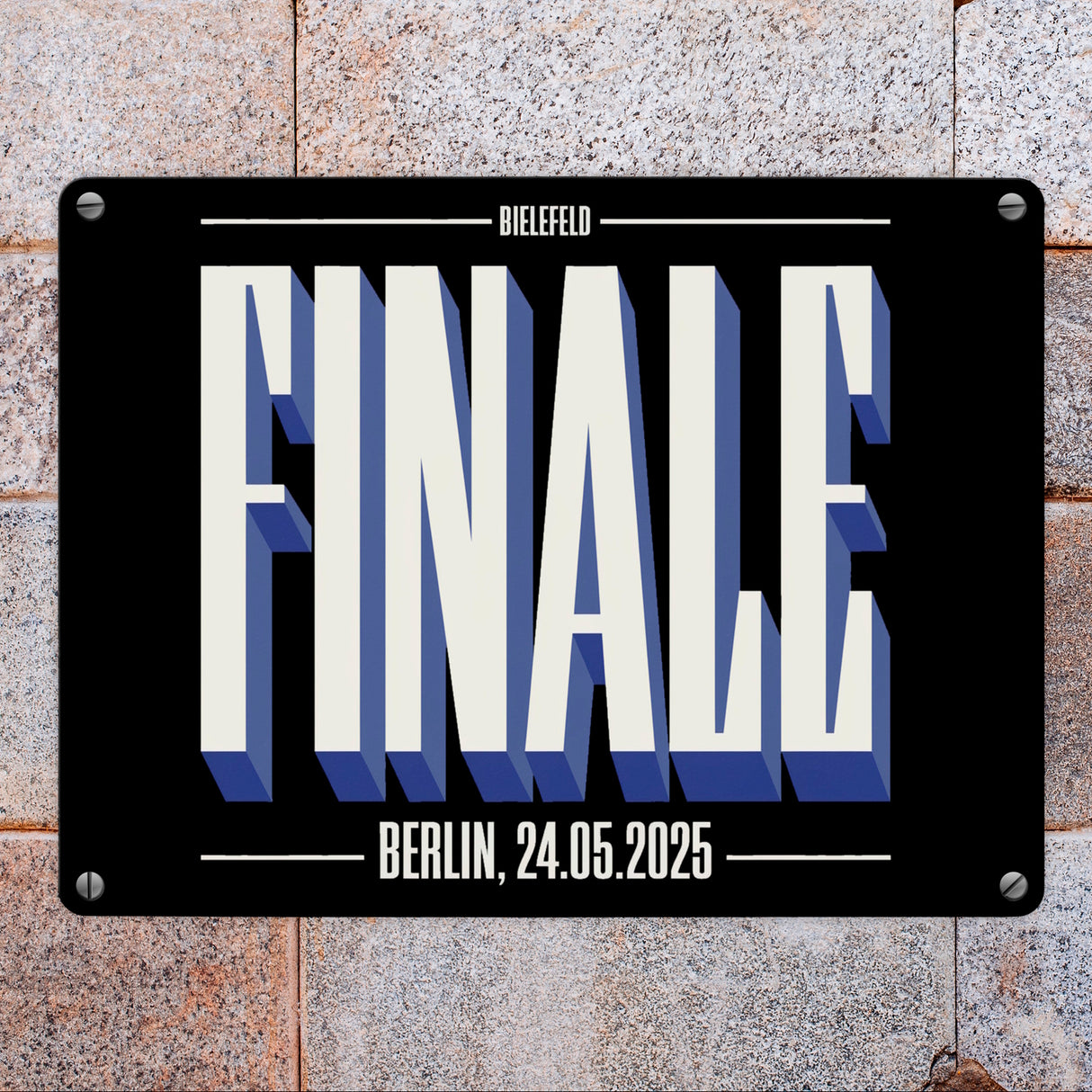 FINALE 2025 Bielefeld Metallschild in 15x20 cm für das Pokalfinale in Berlin