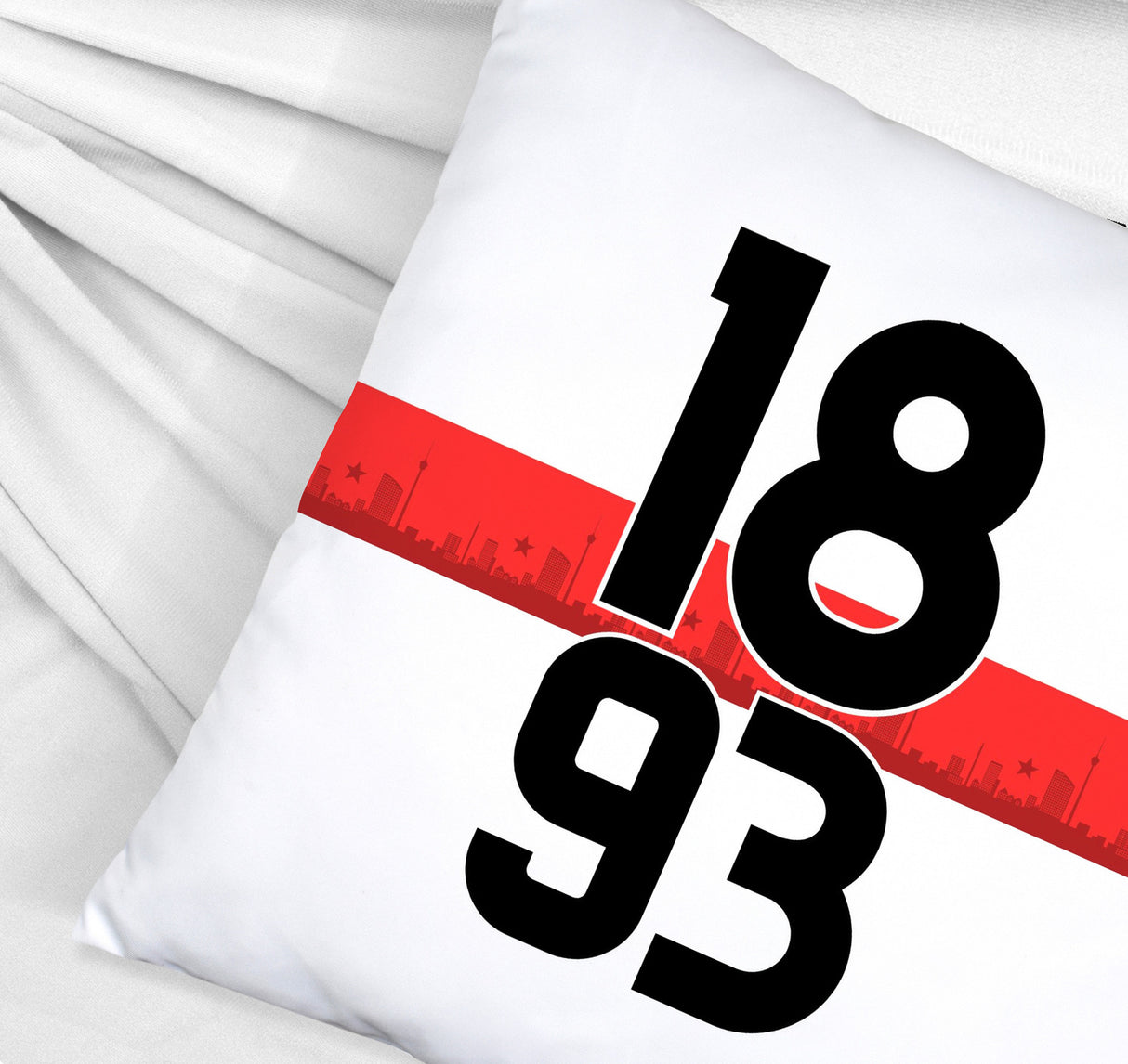 Stuttgart Brustring 1893 Kissen mit Skyline