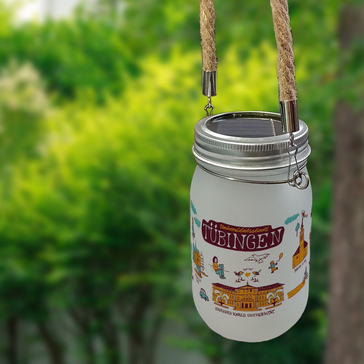 Tübingen Wimmelgrafik Solarlicht mit Sehenswürdigkeiten