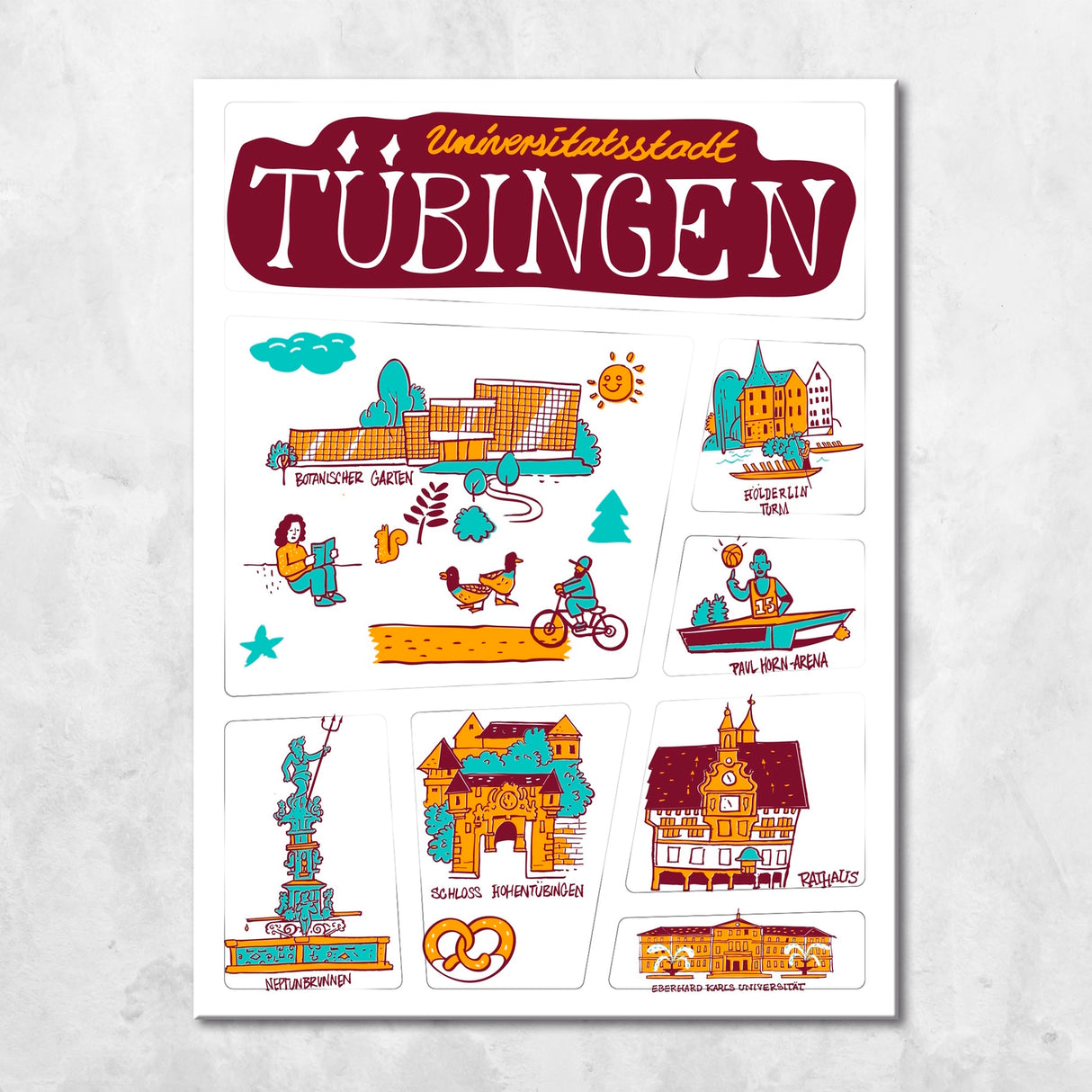 Tübingen Wimmelbild Kühlschrankmagnete Set