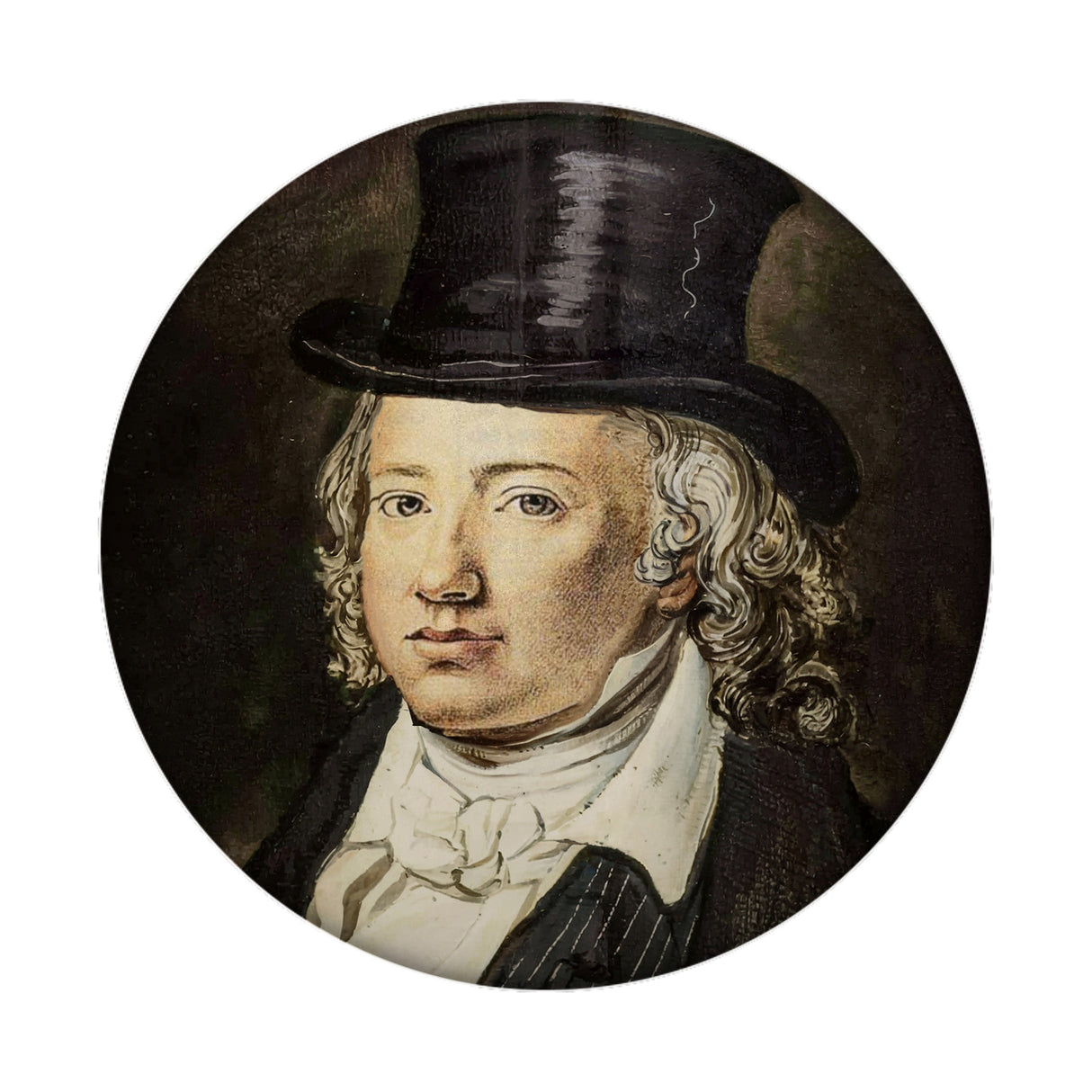 Hölderlin Tübingen Portrait mit Zylinder Magnet für Kultur Liebhaber
