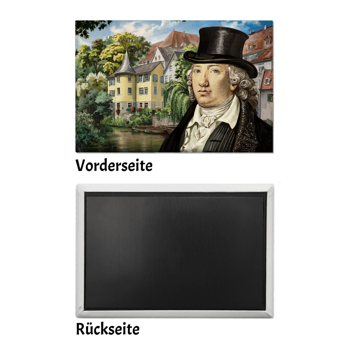 Hölderlin Tübingen Porträt Souvenir Souvenir Magnet mit Hölderlin Turm