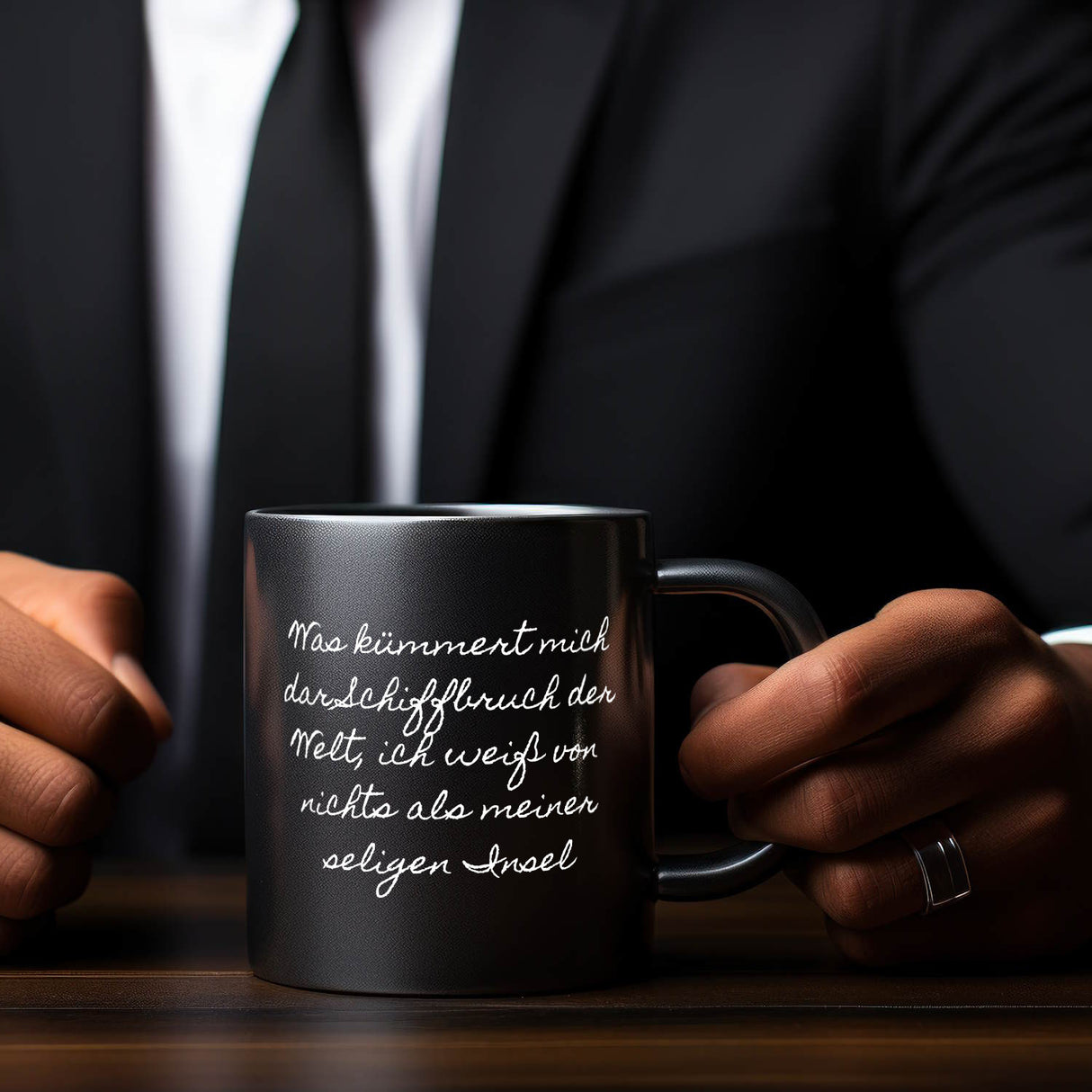 Hölderlin Tübingen Portrait Tasse - Was kümmert mich
