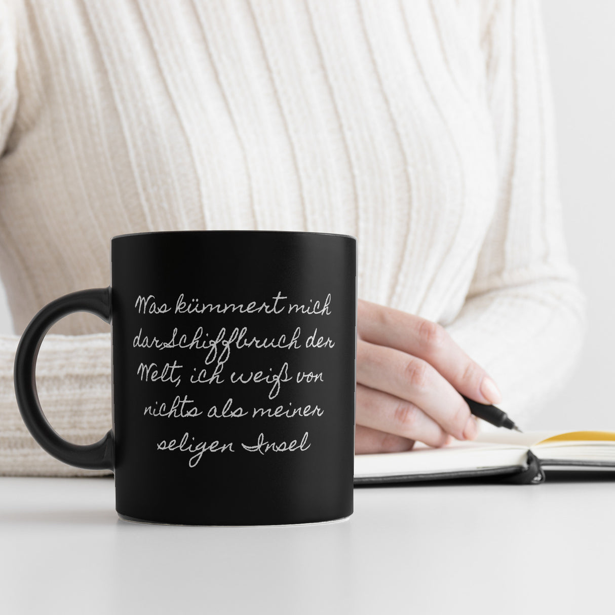 Hölderlin Tübingen Portrait Tasse - Was kümmert mich