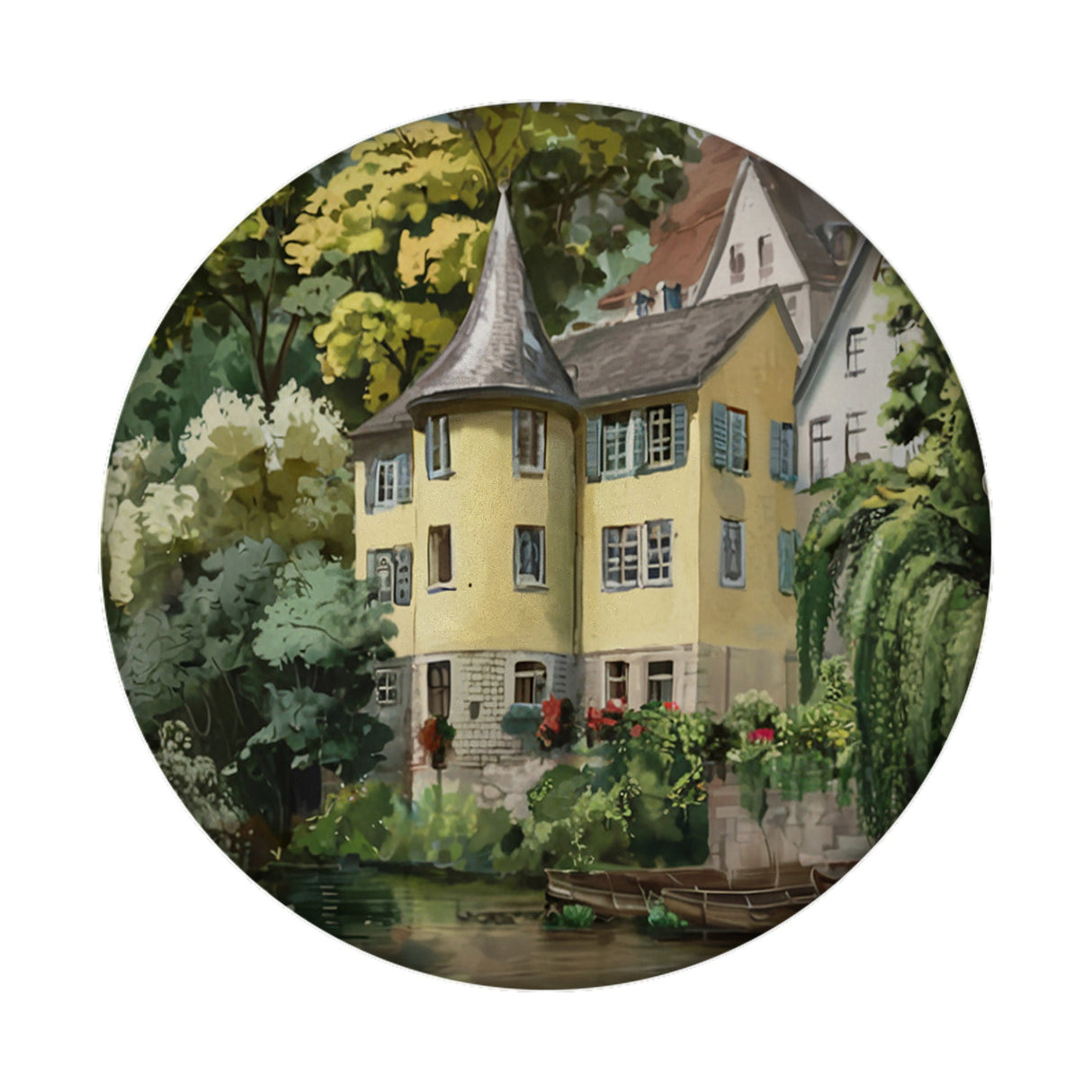 Hölderlin Tübingen Turm Aquarell Magnet für Kunstliebhaber