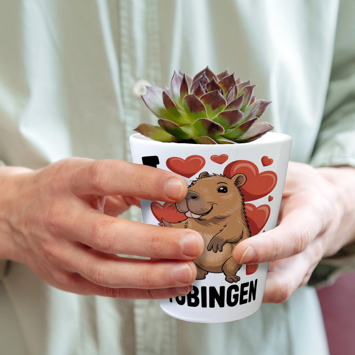 I love Tübingen Capybara Blumentopf