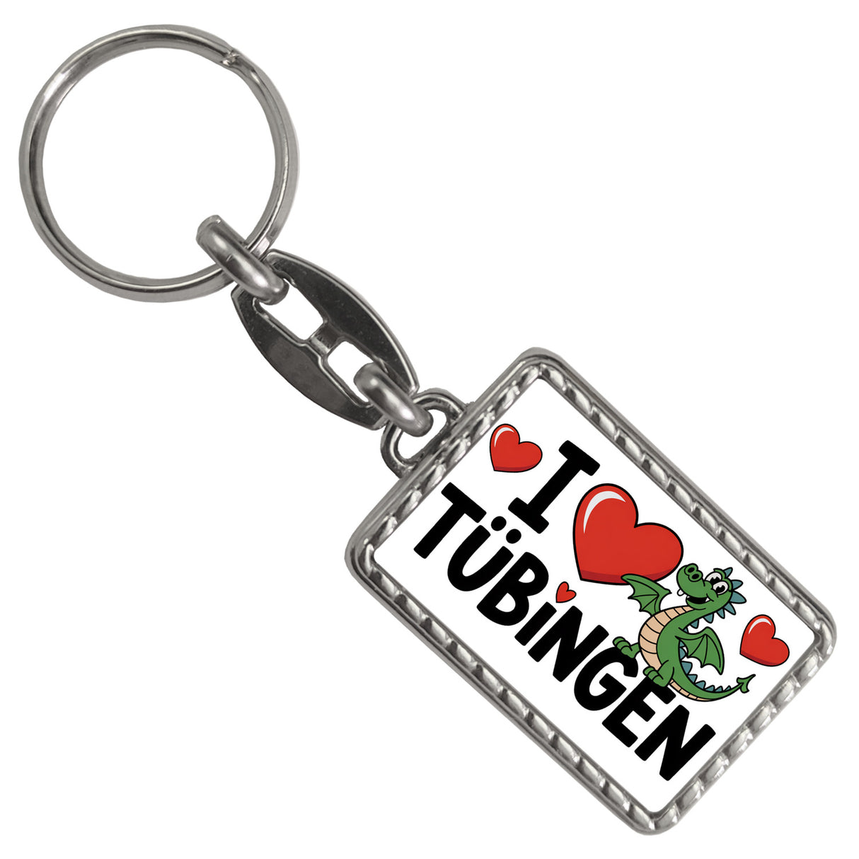 I love Tübingen grüner Drache Schlüsselanhänger