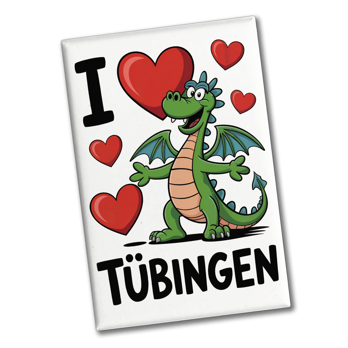 I love Tübingen grüner Drache Souvenir Souvenir Magnet