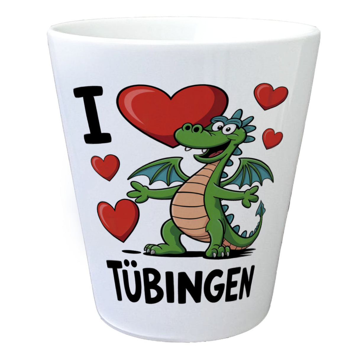 I love Tübingen grüner Drache Blumentopf