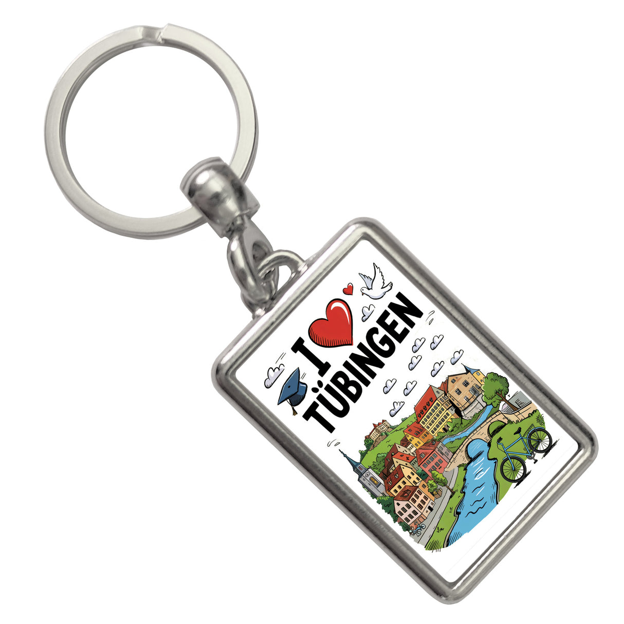 I love Tübingen Schlüsselanhänger mit Sehenswürdigkeiten
