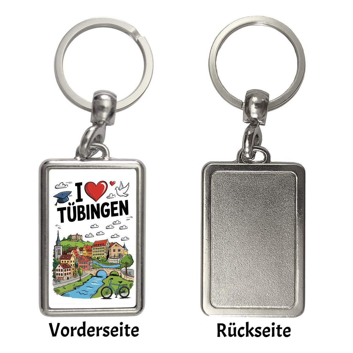 I love Tübingen Schlüsselanhänger mit Sehenswürdigkeiten