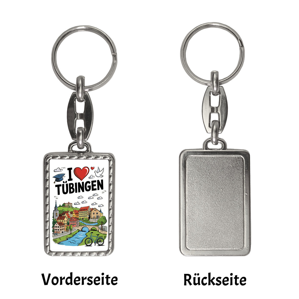 I love Tübingen Schlüsselanhänger mit Sehenswürdigkeiten