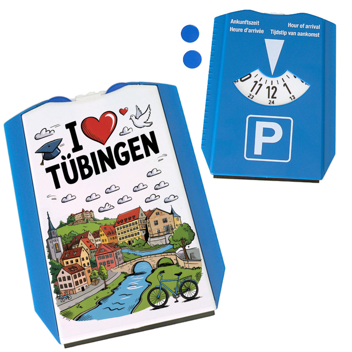 I love Tübingen Parkscheibe mit Sehenswürdigkeiten
