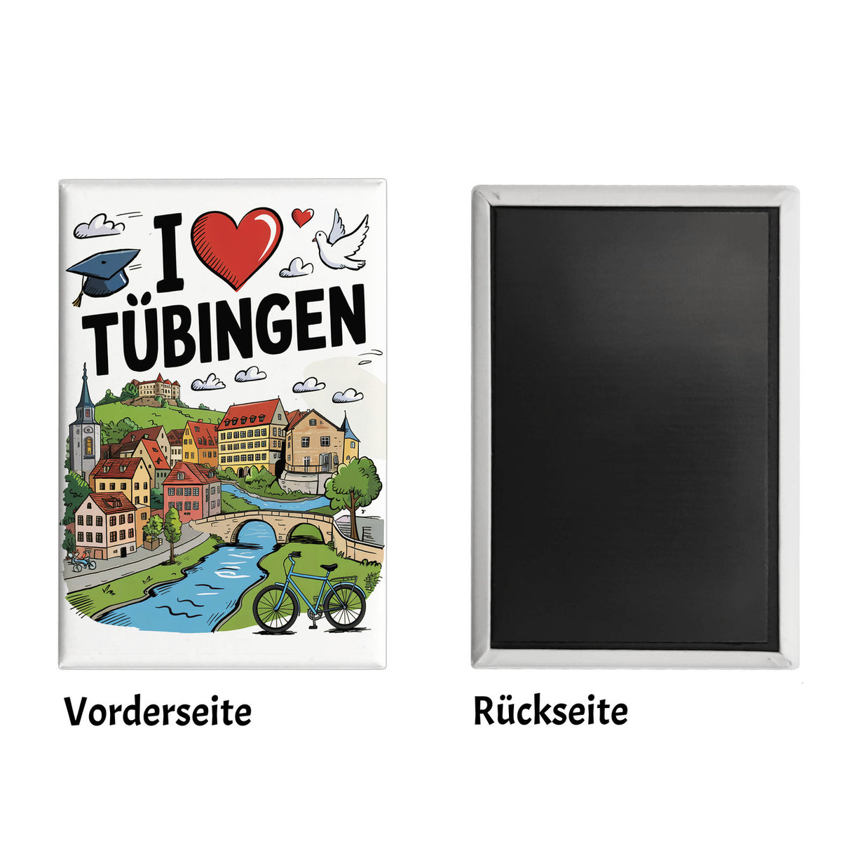 I love Tübingen Souvenir Souvenir Magnet mit Sehenswürdigkeiten