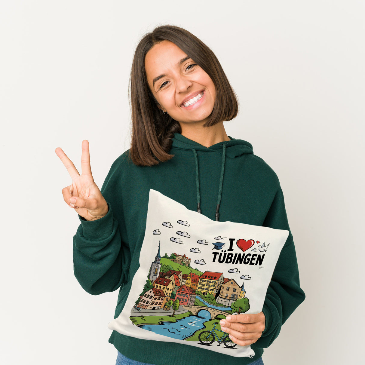 I love Tübingen Kissen mit Sehenswürdigkeiten