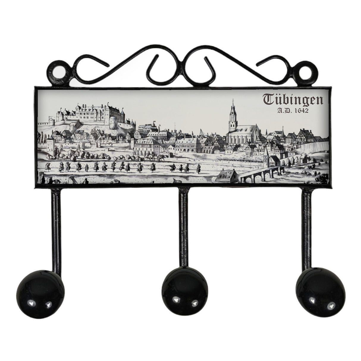 Tübingen 1642 Kleiderhaken Leiste mit 3 Haken