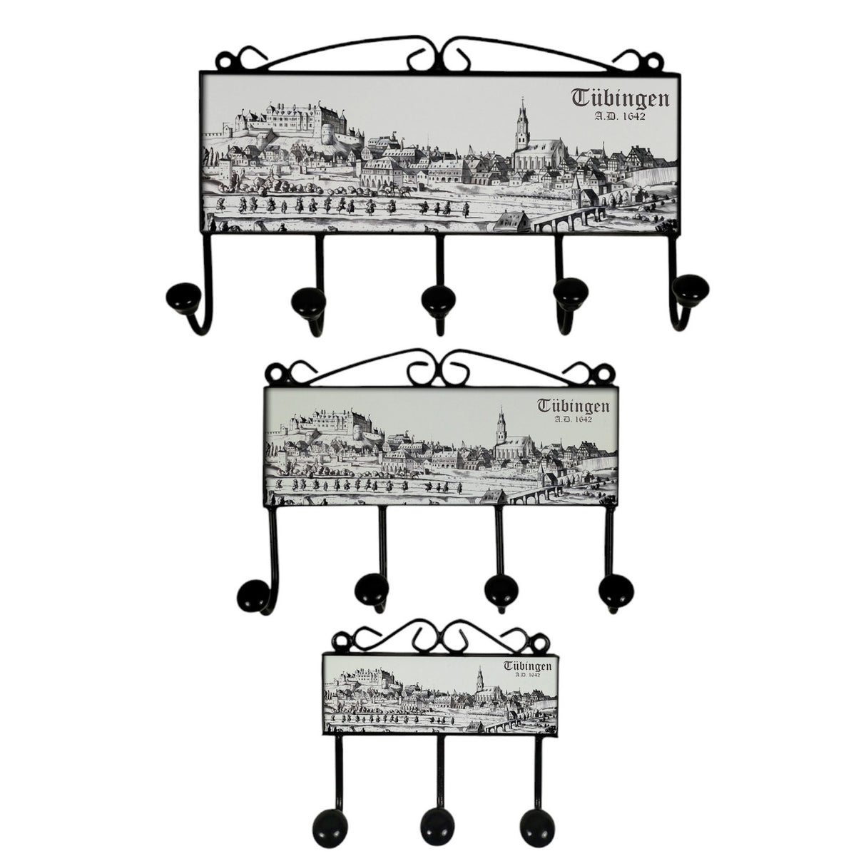 Tübingen 1642 Kleiderhaken Leiste mit 3 Haken