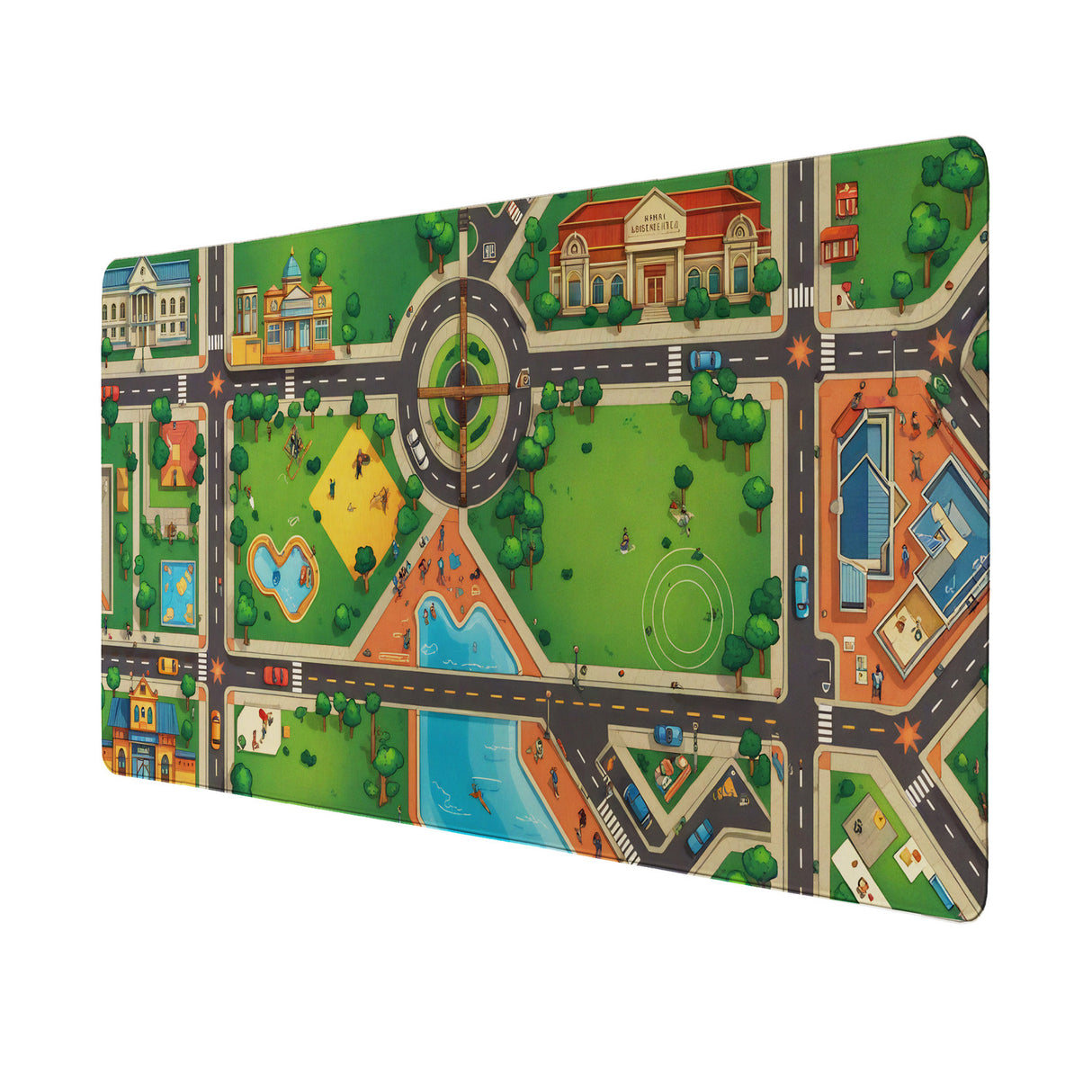 Straßenkarte Stadt Schreibtischunterlage 69x31cm XXL Mauspad Lernspaß Kinder