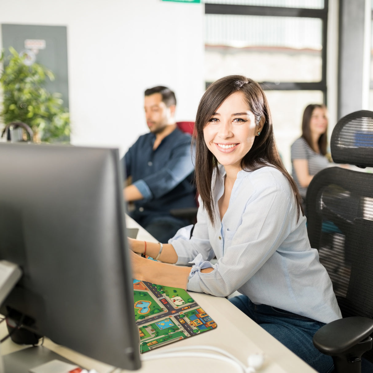 Straßenkarte Stadt Schreibtischunterlage 69x31cm XXL Mauspad Lernspaß Kinder