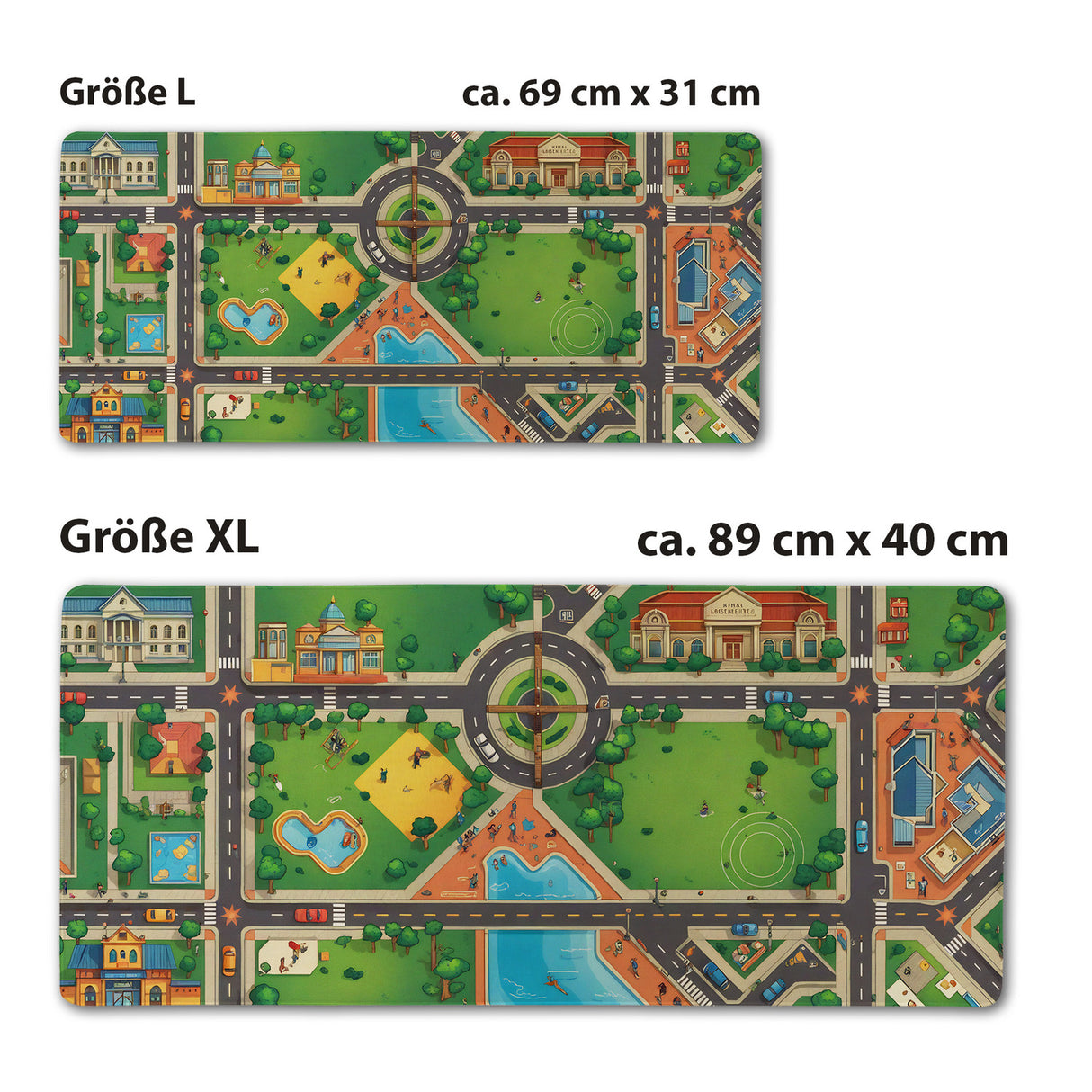 Straßenkarte Stadt Schreibtischunterlage 69x31cm XXL Mauspad Lernspaß Kinder