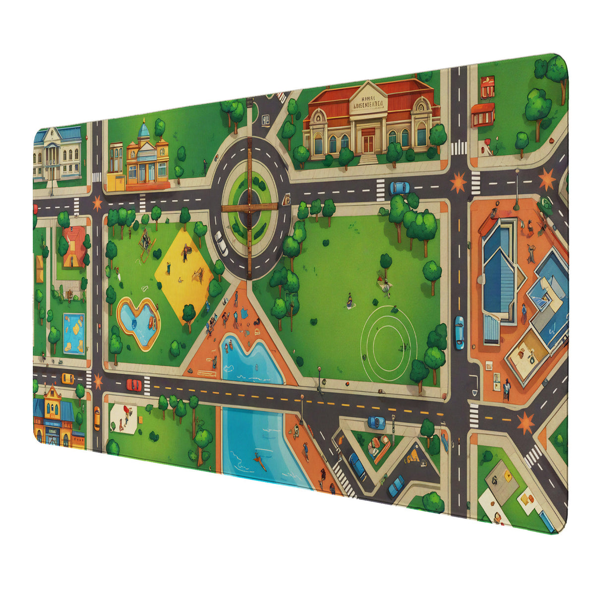 Straßenkarte Stadt Schreibtischunterlage 69x31cm XXL Mauspad Lernspaß Kinder