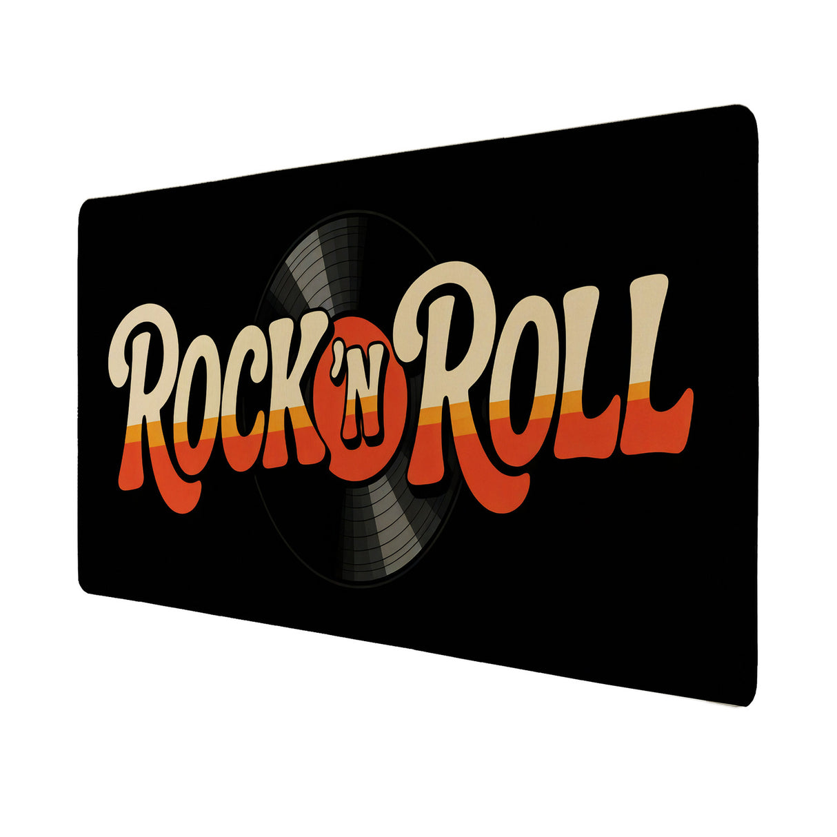Rock 'n Roll Retro Schallplatte Schreibtischunterlage 69x31cm XXL Mauspad