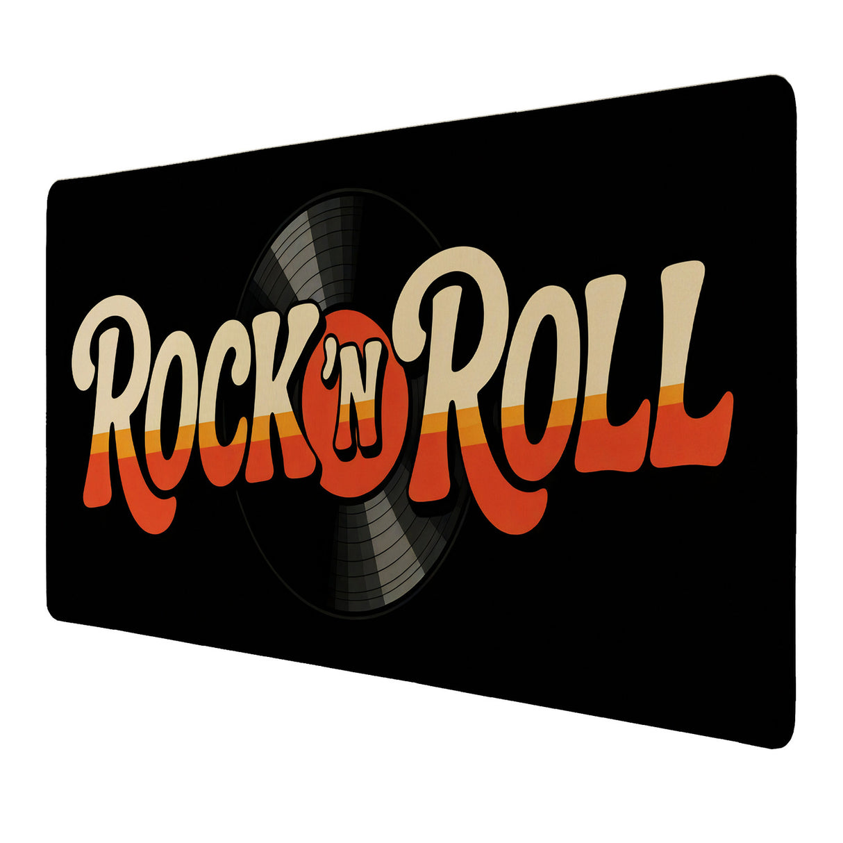 Rock 'n Roll Retro Schallplatte Schreibtischunterlage 69x31cm XXL Mauspad