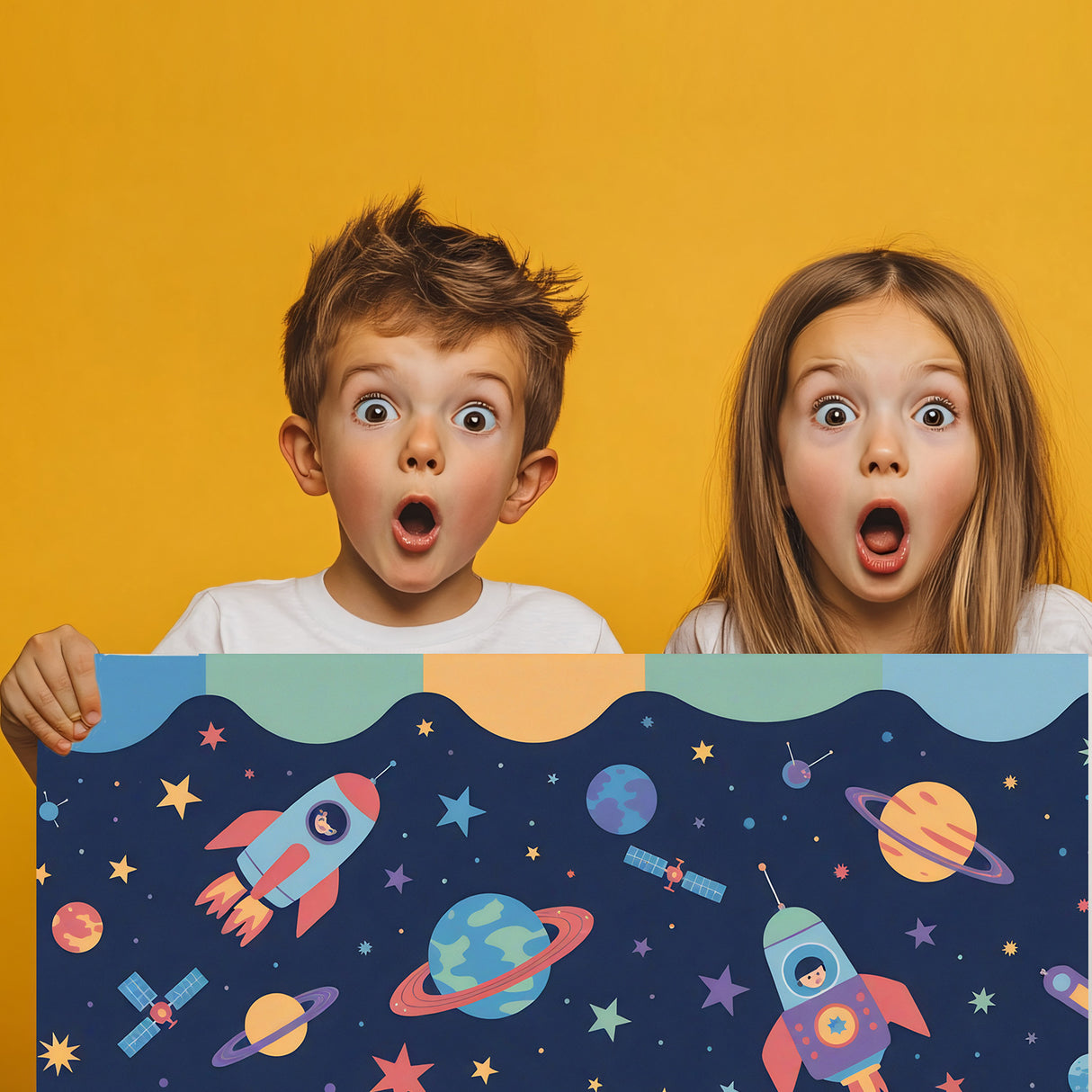 Fantasievoller Weltraum Schreibtischunterlage 69x31cm XXL Mauspad für Kinder