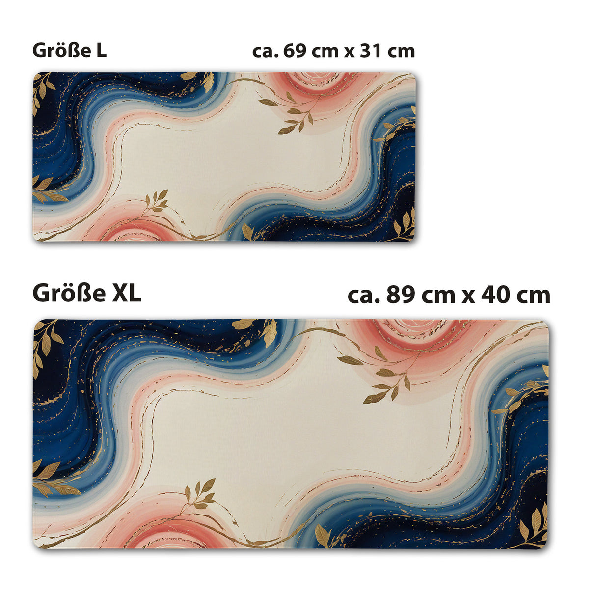 Marmor Designer Schreibtischunterlage 69x31cm XXL Mauspad für Bürodekoration