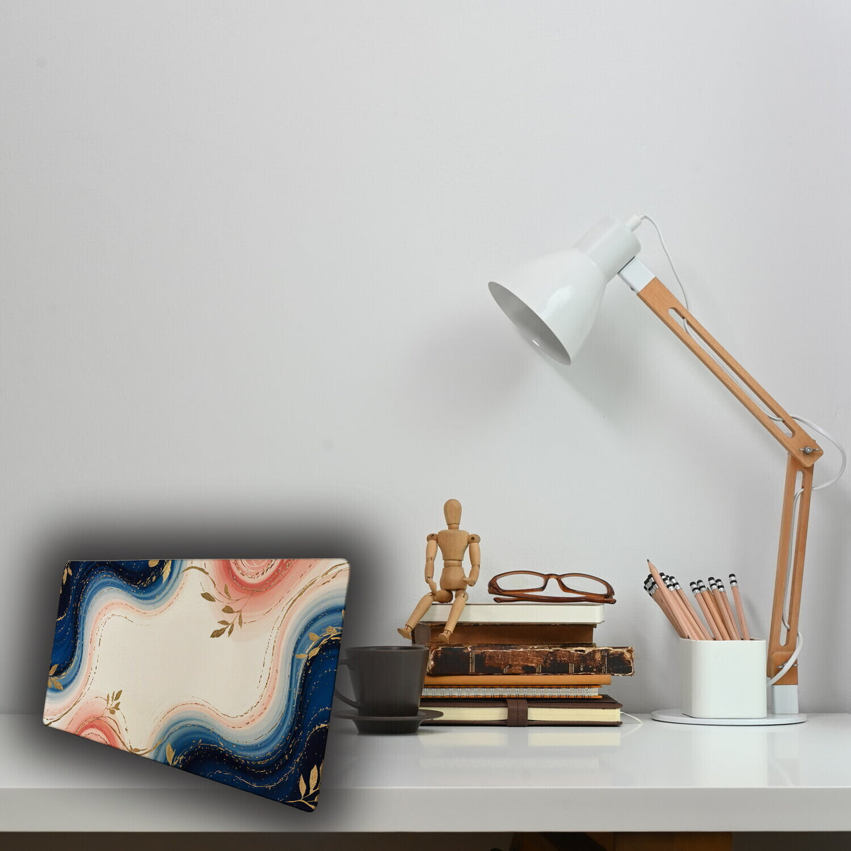Marmor Designer Schreibtischunterlage 69x31cm XXL Mauspad für Bürodekoration