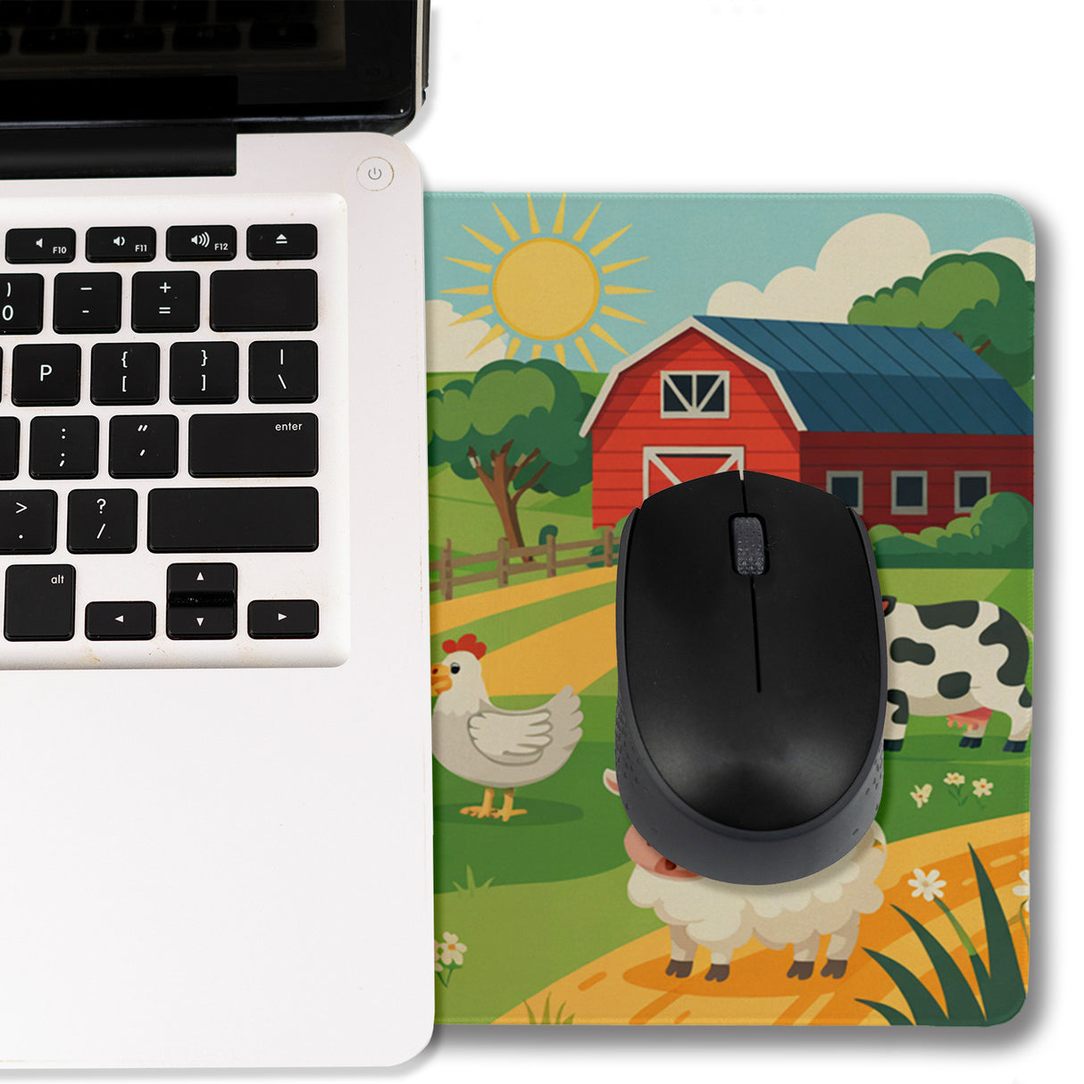 Bauernhof Cartoon Tiere Schreibtischunterlage 69x31cm XXL Mauspad