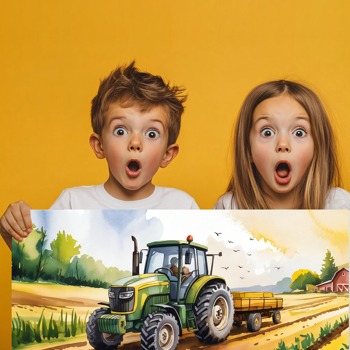 Traktor auf Feld Schreibtischunterlage 69x31cm XXL Mauspad für Jungen