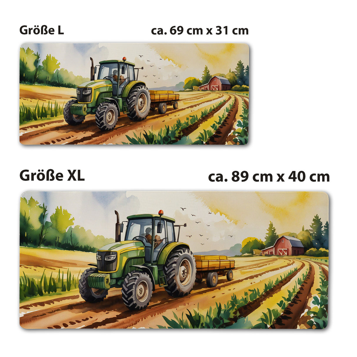 Traktor auf Feld Schreibtischunterlage 69x31cm XXL Mauspad für Jungen