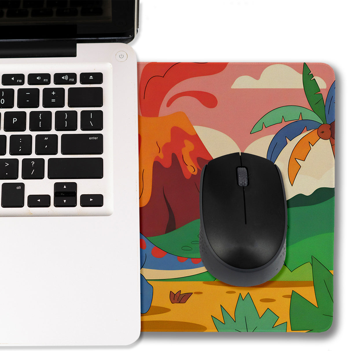 Dinosaurier Vulkan Landschaft Schreibtischunterlage 69x31cm XXL Mauspad