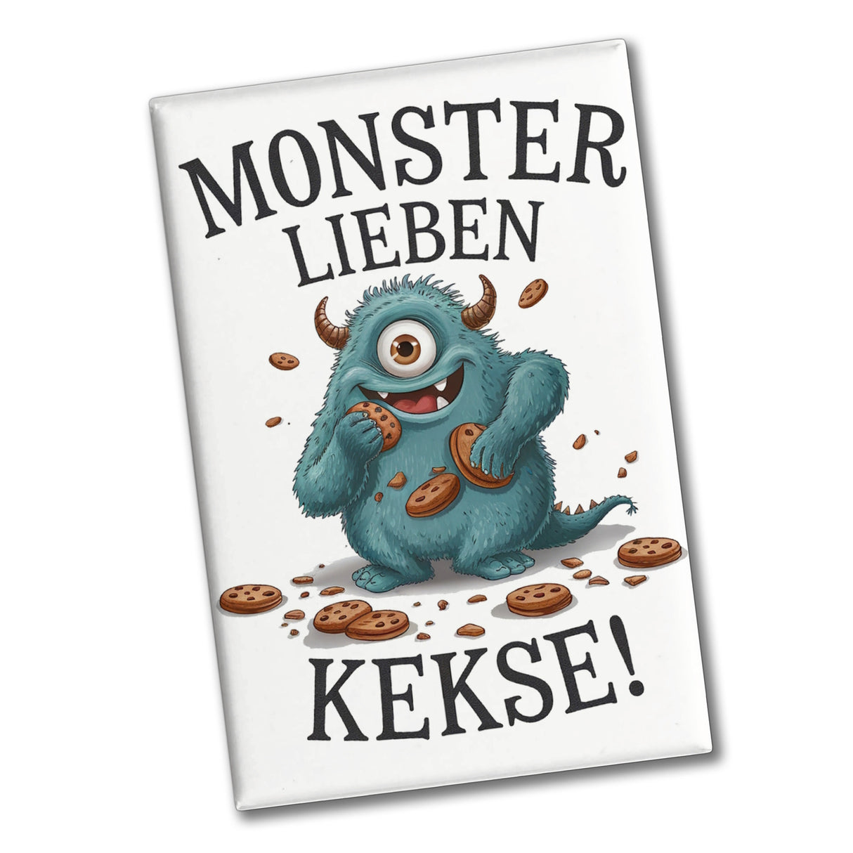 Blaues Monster mit Keks Souvenir Souvenir Magnet Monster lieben Kekse