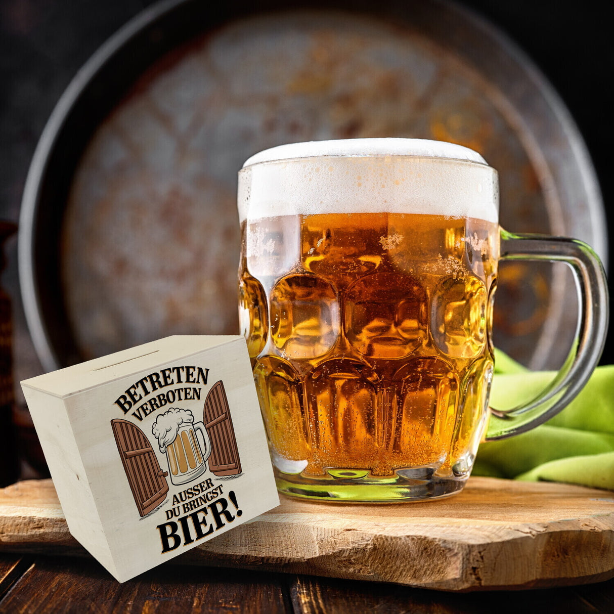 Betreten verboten – außer du bringst Bier! Spardose