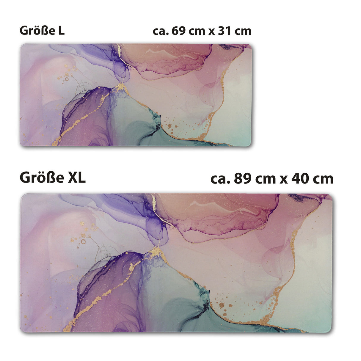 Fluid Art Wirbel Schreibtischunterlage 69x31cm XXL Mauspad für kreative Arbeitsräume