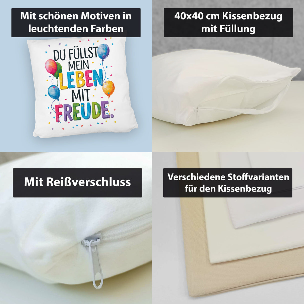 Du füllst mein Leben mit Freude Kissen Fröhliches Geburtstagsgrußdesign