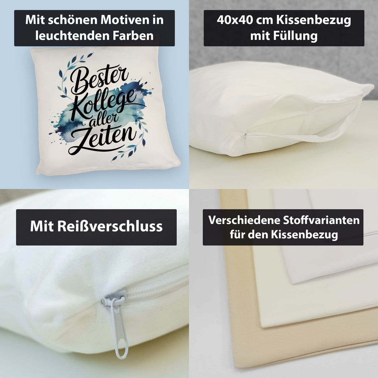 Bester Kollege aller Zeiten Kissen Aquarelles Blattmuster