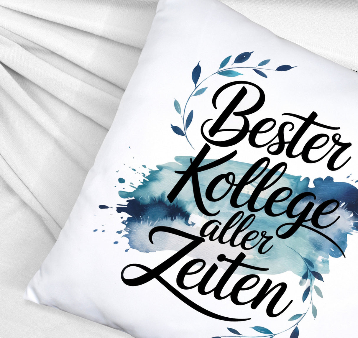 Bester Kollege aller Zeiten Kissen Aquarelles Blattmuster