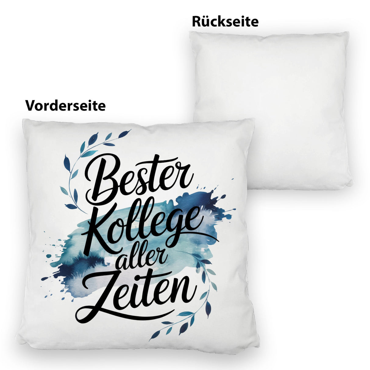 Bester Kollege aller Zeiten Kissen Aquarelles Blattmuster