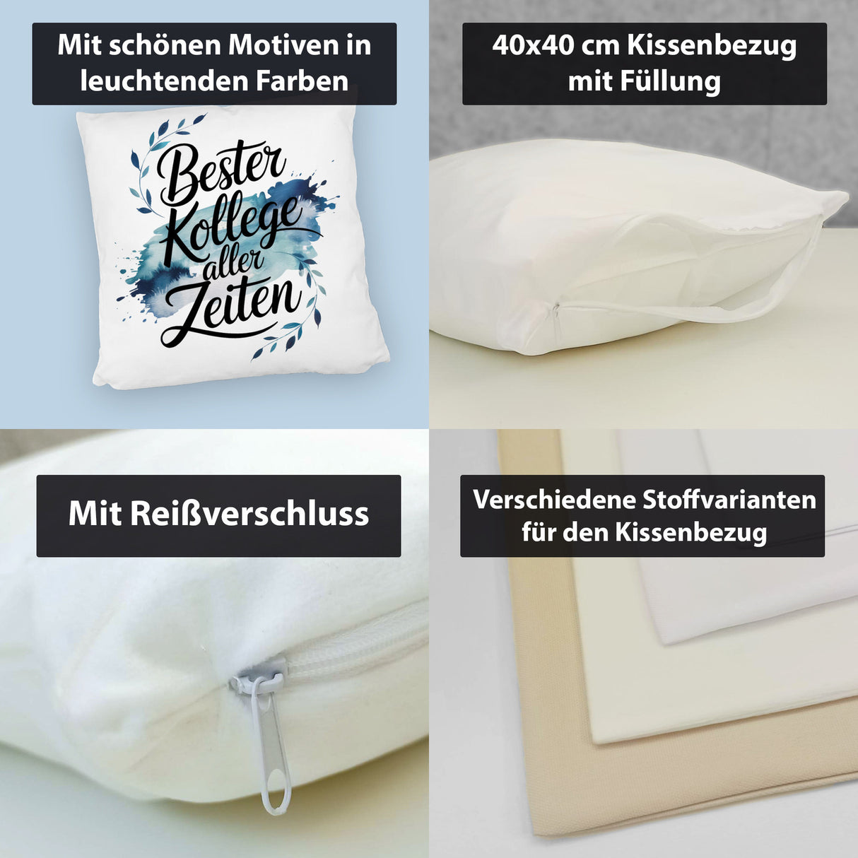 Bester Kollege aller Zeiten Kissen Aquarelles Blattmuster