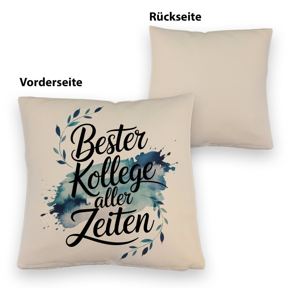 Bester Kollege aller Zeiten Kissen Aquarelles Blattmuster