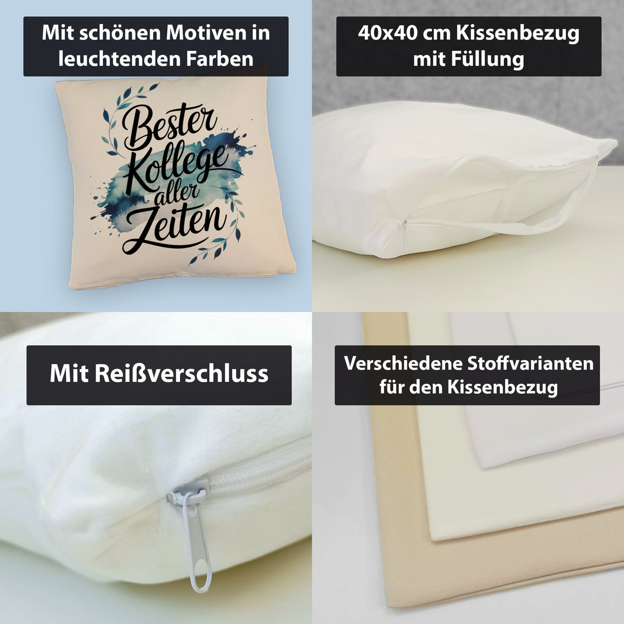Bester Kollege aller Zeiten Kissen Aquarelles Blattmuster