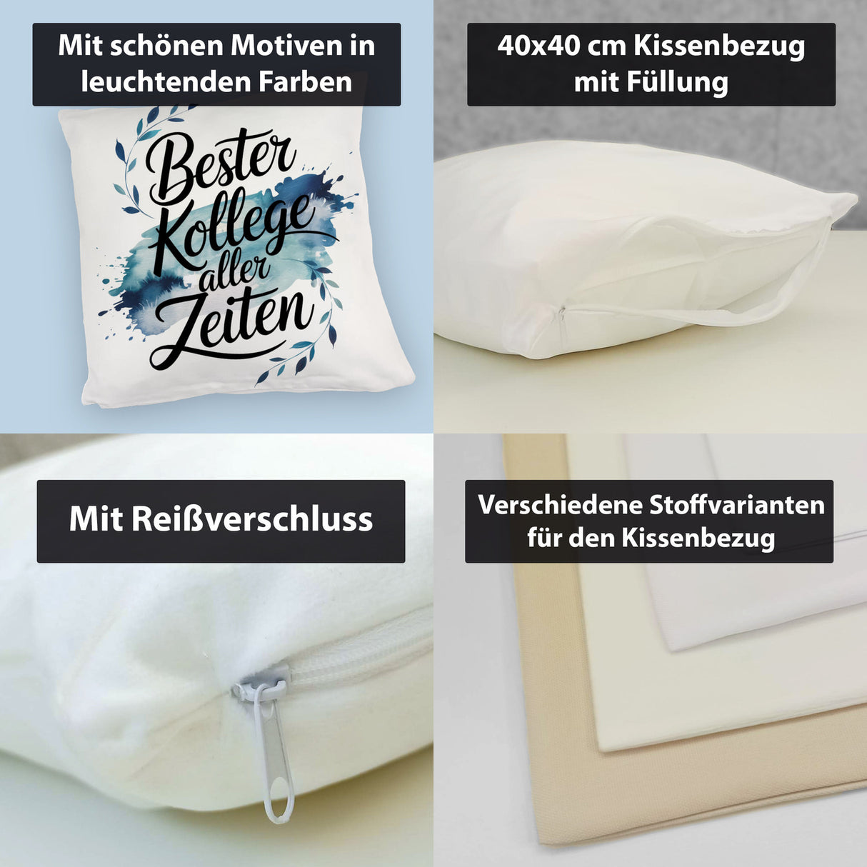 Bester Kollege aller Zeiten Kissen Aquarelles Blattmuster