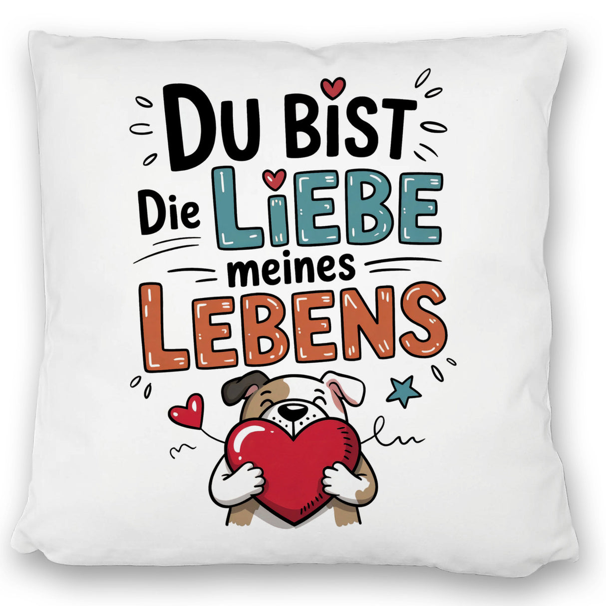 Bulldogge mit Herz Liebe meines Lebens Kissen für Tierliebhaber